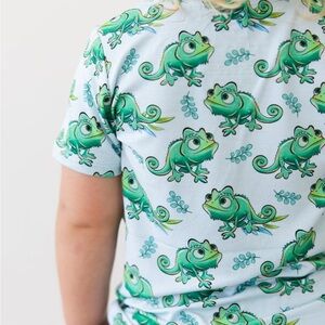 Kids Chameleon (pascal) Print Short Sleeve Tee - Green